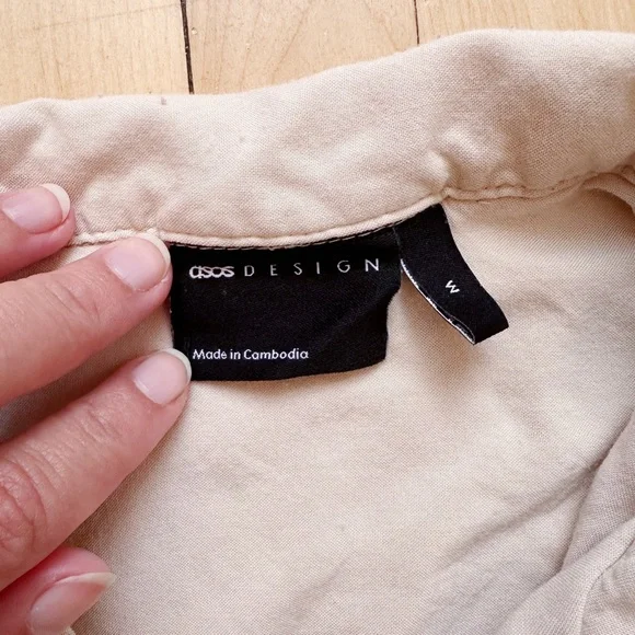 ASOS Design Cream Stone Button Down - Picture 3 of 6